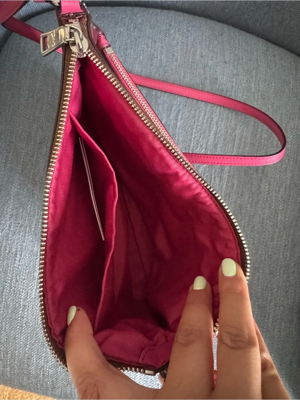 Coach Brown Signature Crossbody with Pink Trim